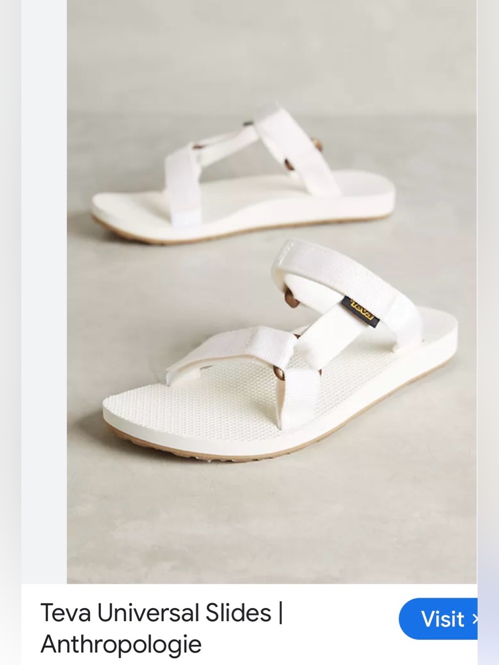 Anthropologie White Strappy Slide Sandals size 9